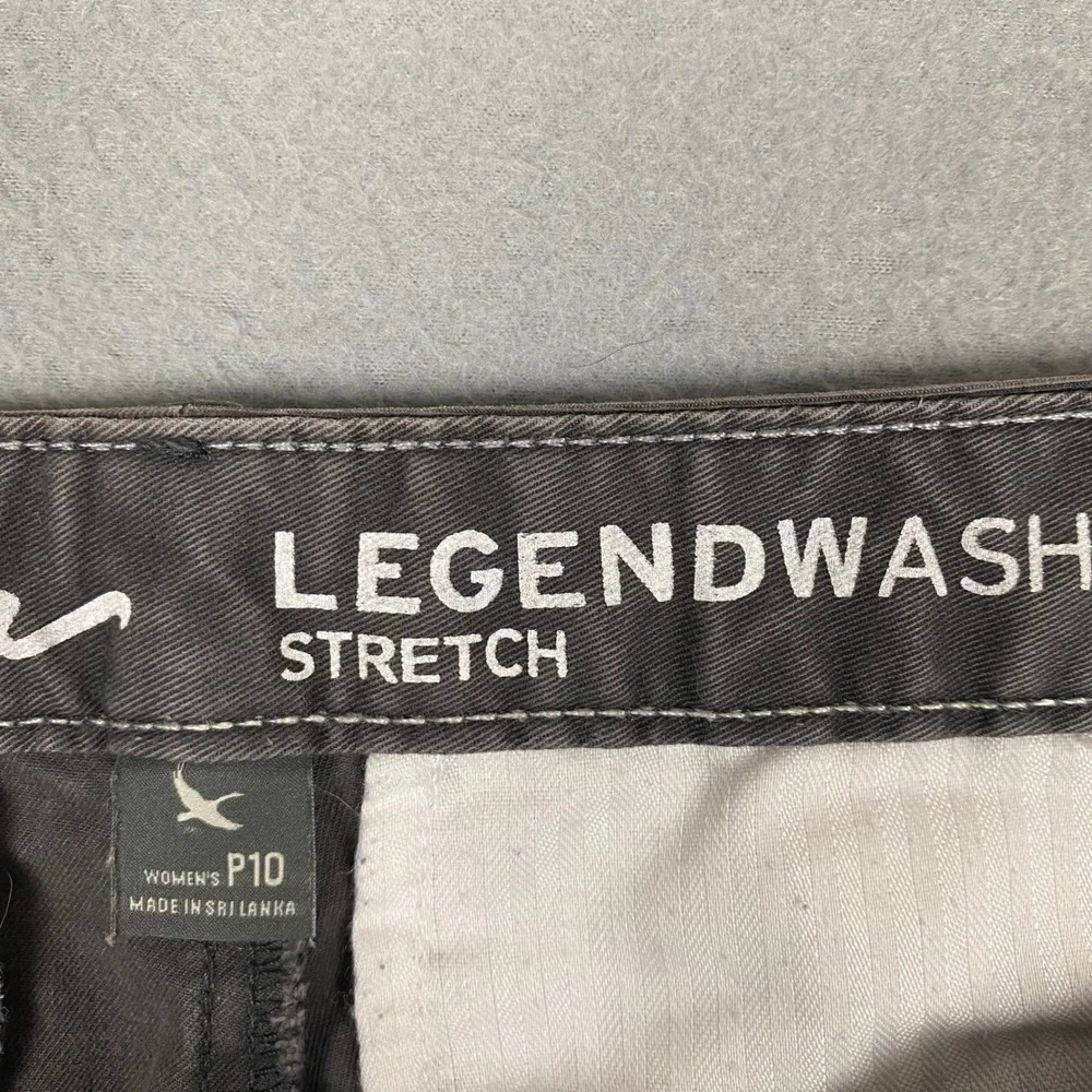 Eddie Bauer Legendwash Stretch Curvy‎ Fit Chino Shorts Petite Women P10 Gray
